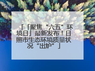 「聚焦“六五”环境日」最新发布！日照市生态环境质量状况“出炉”