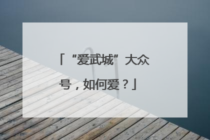 “爱武城”大众号，如何爱？