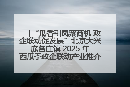 “瓜香引凤聚商机 政企联动促发展”北京大兴庞各庄镇 2025 年西瓜季政企联动产业推介活动圆满举行