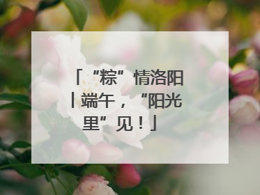 “粽”情洛阳丨端午，“阳光里”见！