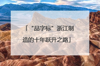 “品字标”浙江制造的十年跃升之路