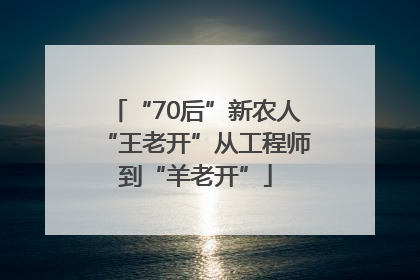 “70后”新农人“王老开”从工程师到“羊老开”
