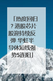 热度回归？港股芯片股迎持续反弹 华虹半导体短线强势5连阳