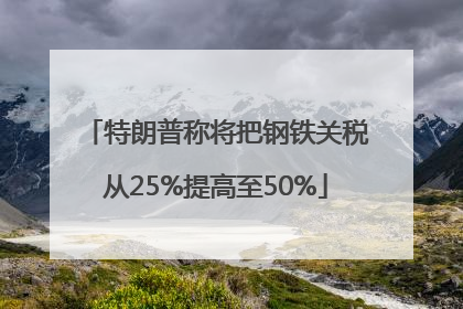 特朗普称将把钢铁关税从25%提高至50%