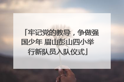 牢记党的教导，争做强国少年 眉山彭山四小举行新队员入队仪式