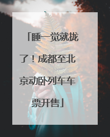 睡一觉就拢了！成都至北京动卧列车车票开售