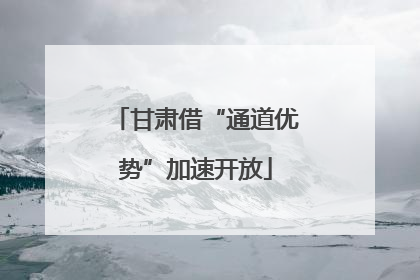 甘肃借“通道优势”加速开放