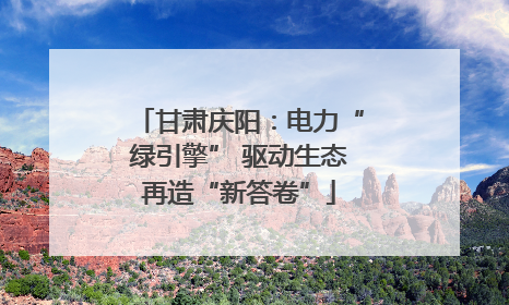 甘肃庆阳：电力“绿引擎” 驱动生态再造“新答卷”
