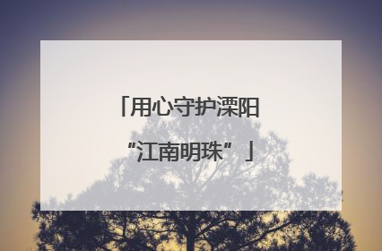 用心守护溧阳“江南明珠”