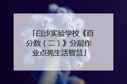 白沙实验学校《百分数（二）》分层作业点亮生活智慧