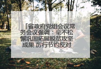 省政府党组会议常务会议强调：毫不松懈巩固拓展脱贫攻坚成果 厉行节约反对浪费弘扬优良作风