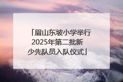 眉山东坡小学举行2025年第二批新少先队员入队仪式