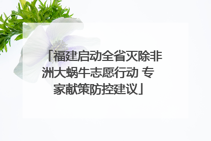 福建启动全省灭除非洲大蜗牛志愿行动 专家献策防控建议
