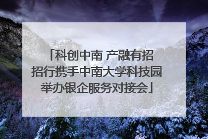 科创中南 产融有招 招行携手中南大学科技园举办银企服务对接会