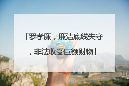 罗孝廉，廉洁底线失守，非法收受巨额财物