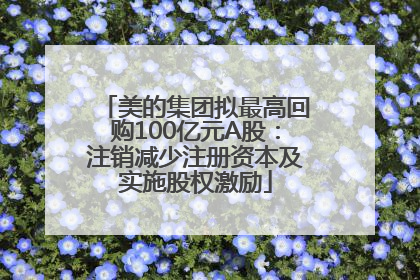 美的集团拟最高回购100亿元A股：注销减少注册资本及实施股权激励