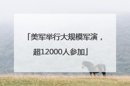 美军举行大规模军演，超12000人参加
