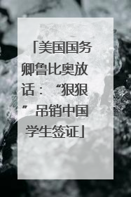 美国国务卿鲁比奥放话：“狠狠”吊销中国学生签证