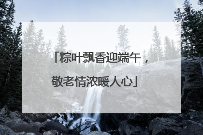 粽叶飘香迎端午，敬老情浓暖人心