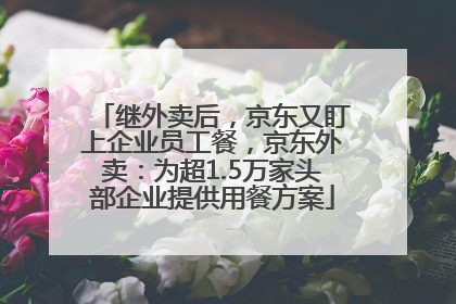 继外卖后，京东又盯上企业员工餐，京东外卖：为超1.5万家头部企业提供用餐方案