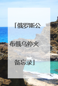俄罗斯公布俄乌停火备忘录