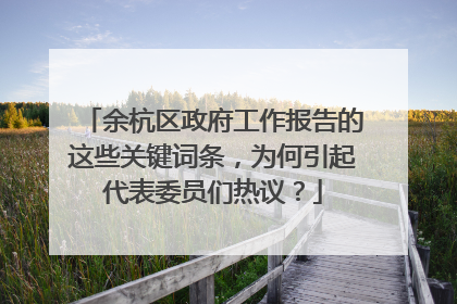 余杭区政府工作报告的这些关键词条，为何引起代表委员们热议？
