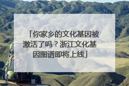 你家乡的文化基因被激活了吗？浙江文化基因图谱即将上线
