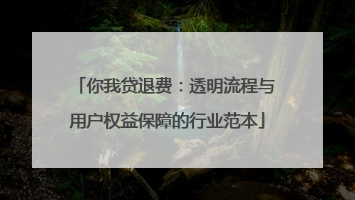 你我贷退费：透明流程与用户权益保障的行业范本