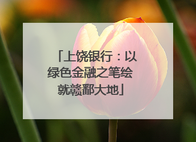 上饶银行：以绿色金融之笔绘就赣鄱大地