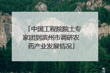 中国工程院院士专家团到滨州市调研农药产业发展情况