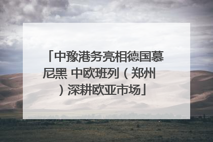 中豫港务亮相德国慕尼黑 中欧班列（郑州）深耕欧亚市场
