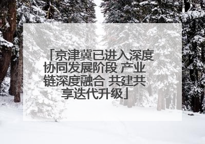 京津冀已进入深度协同发展阶段 产业链深度融合 共建共享迭代升级