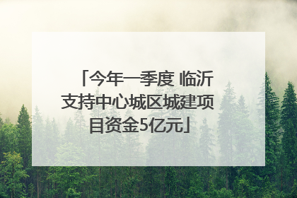 今年一季度 临沂支持中心城区城建项目资金5亿元