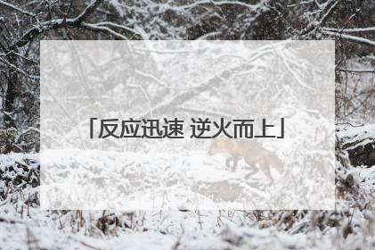 反应迅速 逆火而上