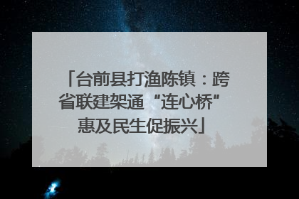 台前县打渔陈镇：跨省联建架通“连心桥” 惠及民生促振兴