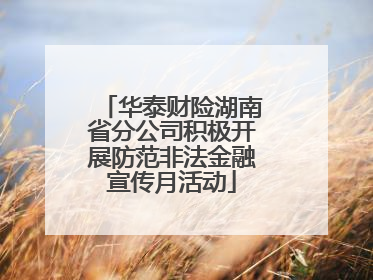 华泰财险湖南省分公司积极开展防范非法金融宣传月活动