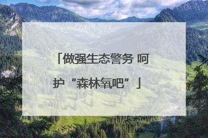 做强生态警务 呵护“森林氧吧”