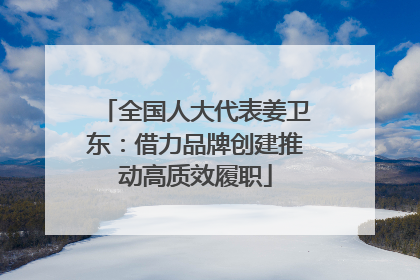 全国人大代表姜卫东：借力品牌创建推动高质效履职
