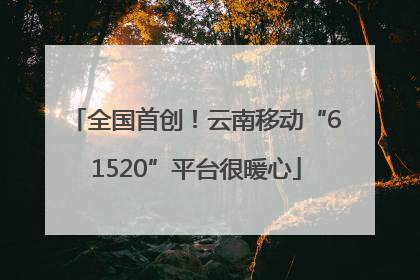 全国首创！云南移动“61520”平台很暖心