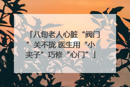 八旬老人心脏“阀门”关不拢 医生用“小夹子”巧修“心门”