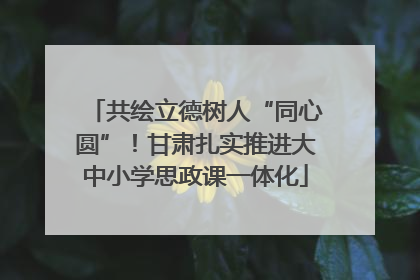 共绘立德树人“同心圆”！甘肃扎实推进大中小学思政课一体化