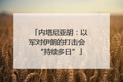 内塔尼亚胡：以军对伊朗的打击会“持续多日”