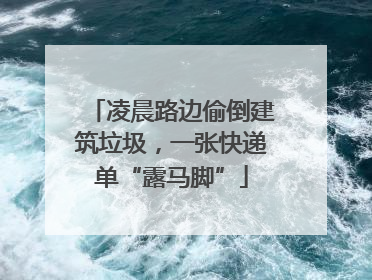 凌晨路边偷倒建筑垃圾，一张快递单“露马脚”