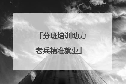 分班培训助力老兵精准就业