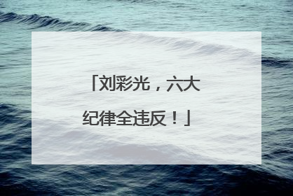 刘彩光，六大纪律全违反！