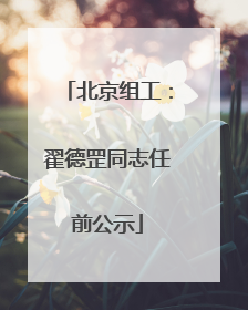 北京组工：翟德罡同志任前公示