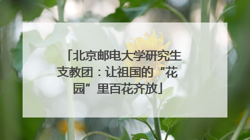 北京邮电大学研究生支教团：让祖国的“花园”里百花齐放