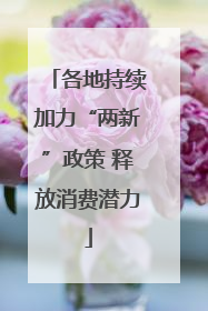 各地持续加力“两新”政策 释放消费潜力