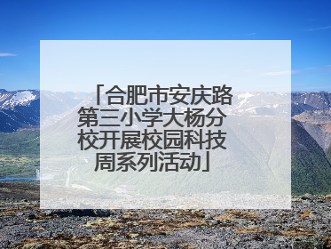 合肥市安庆路第三小学大杨分校开展校园科技周系列活动