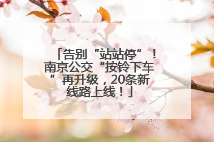 告别“站站停”！南京公交“按铃下车”再升级，20条新线路上线！